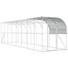 vidaXL 壁に寄せた鶏小屋 シルバー 800 x 200 x 215 cm 亜鉛メッキ鋼板