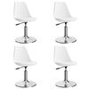 vidaXL 回転ダイニングチェア 4点セット 合成皮革製 ホワイト