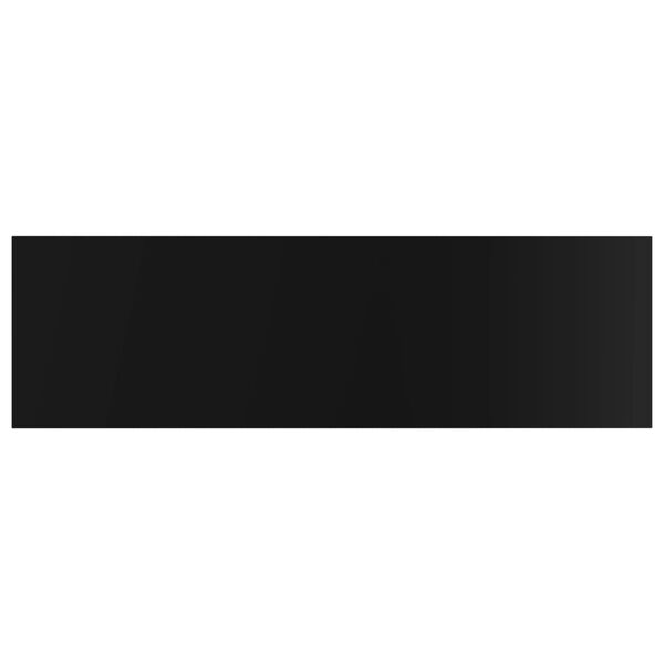 vidaXL 本棚ボード 4点 ハイグロスブラック 100x30x1.5cm パーティクルボード