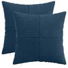 vidaXL クッションカバー 2 pcs ALMELO ネイビーブルー 40 x 40 cm コーデュロイ