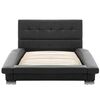 vidaXL ベッドフレーム ブラック 合成皮革製 200x90cm