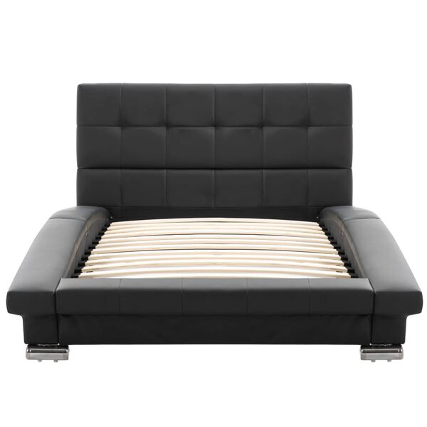 vidaXL ベッドフレーム ブラック 合成皮革製 200x90cm