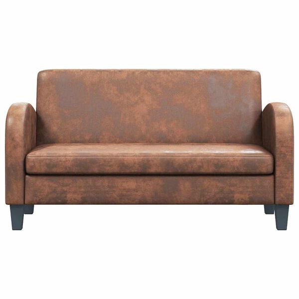 vidaXL 2人掛けソファ 人工スエード ブラウン