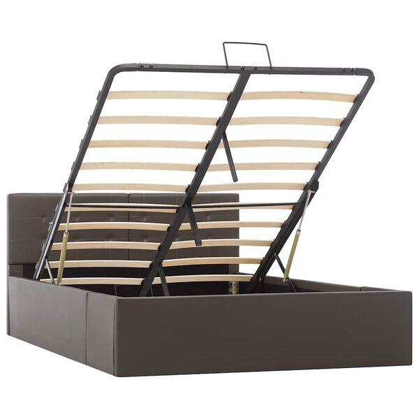 vidaXL 油圧式収納ベッドフレーム グレー 合成皮革製 120x200cm