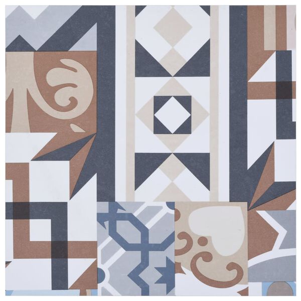 vidaXL フローリング板 PVC製 5.11m² 裏面接着剤付き モノクロ柄