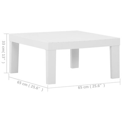 vidaXL ガーデンラウンジテーブル プラスチック製 ホワイト