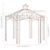 vidaXL ガーデンパビリオン アンティークブラウン 4m 鉄製