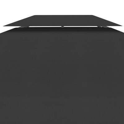 vidaXL 2層ガゼボトップカバー 310g/m² 4x3m ブラック