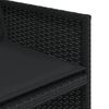 vidaXL ガーデンダイニング3点セット クッション付き ブラック ポリラタン製