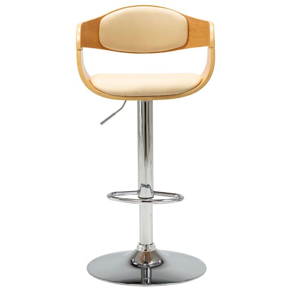 vidaXL バースツール クリーム 曲木細工＆合成皮革製