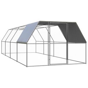 vidaXL 屋外鶏用ケージ 3x8x2 m 亜鉛メッキ鋼製