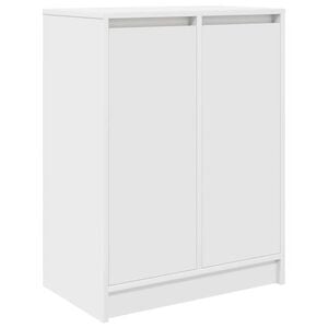 vidaXL シューズキャビネット ホワイト 57x34x76 cm エンジニアードウッド