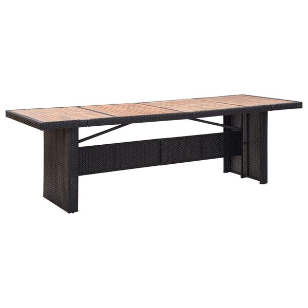 vidaXL 屋外ダイニング11点セット ポリラタン＆アカシア材 ブラック