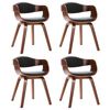 vidaXL ダイニングチェア 4点セット 曲げ木＆合成皮革製