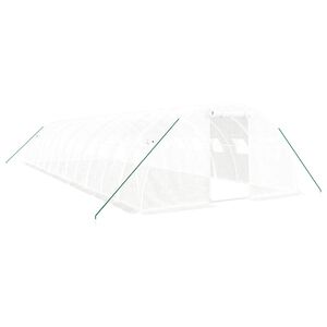 vidaXL スチールフレーム温室 ホワイト 48 m&sup2; 12x4x2 m