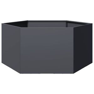 vidaXL ガーデンプランター アンスラサイト ヘキサゴン 104x90x45 cm スチール