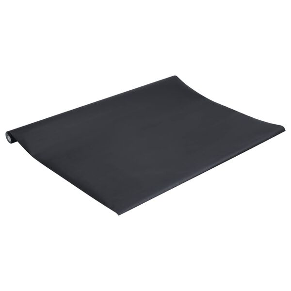 vidaXL 家具用ステッカー 粘着マットブラック 90x500 cm PVC