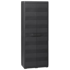 vidaXL ガーデン ストレージキャビネット 3段棚 黒色