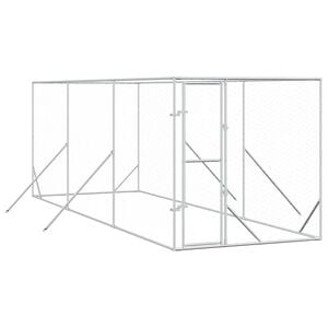 vidaXL 屋外用犬小屋 シルバー 2x6x2m 亜鉛メッキ鋼製