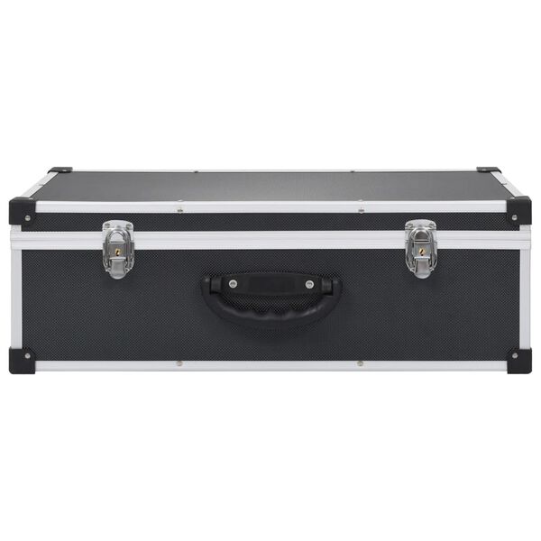 vidaXL CDケース 80枚 アルミ ABS ブラック