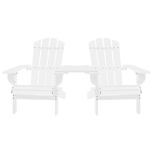 vidaXL ガーデン アディロンダックチェア ティーテーブル付き モミ無垢材 ホワイト
