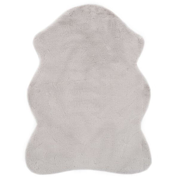 vidaXL ラグ 65x95cm フェイクラビットファー グレー