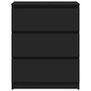 vidaXL サイドボード ブラック 60x33.5x76cm パーティクルボード