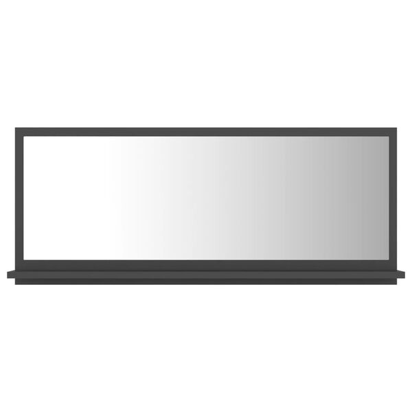 vidaXL バスルーム ミラー グレー 90x10.5x37cm パーティクルボード