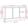 vidaXL サイドボード ホワイト 111x34x60 cm パイン無垢材