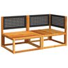 vidaXL ガーデンソファ クッション付き 2人掛け 木製 アカシア&ラタン