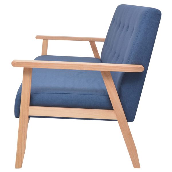 vidaXL 3人掛けソファ 布製 ブルー