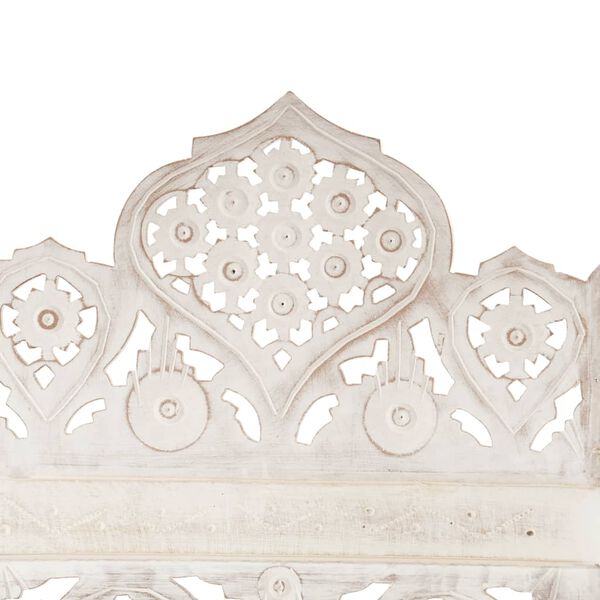 vidaXL 手彫り間仕切り 5枚パネル ホワイト 200x165cm マンゴー無垢材