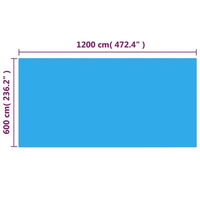 vidaXL プールカバー 長方形 1200x600 cm PE製 ブルー
