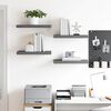 vidaXL フローティングウォールシェルフ 4点 ハイグロスグレー 50x23.5x3.8cm MDF