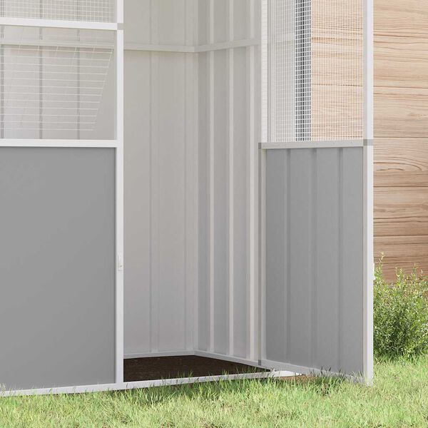 vidaXL バードケージ グレー 115x78x200 cm 亜鉛メッキ鋼