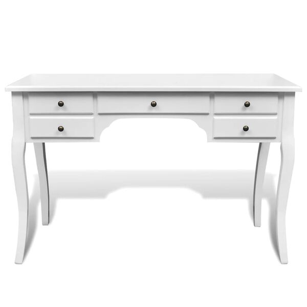 vidaXL フレンチデスク 引き出し5段 曲線脚 木製