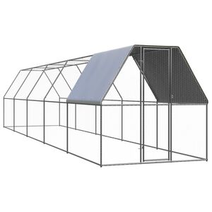 vidaXL 屋外鶏用ケージ 2x10x2m 亜鉛メッキ鋼製