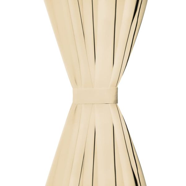 vidaXL vidaX マイクロサテンカーテン ループ付き 2枚 140x175cm ベージュ