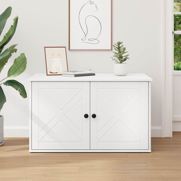 vidaXL キャットハウス ホワイト 85 x 55 x 50.5 cm エンジニアリングウッド