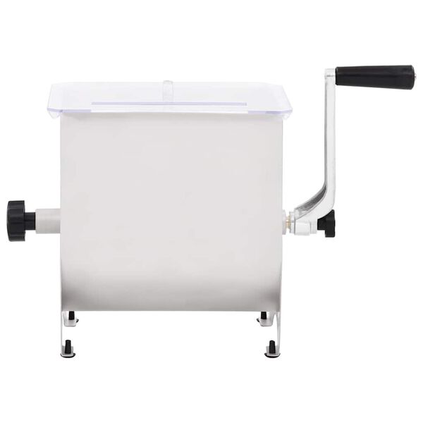 vidaXL 手動式 ミートミキサー ふた付き シルバー ステンレススチール製