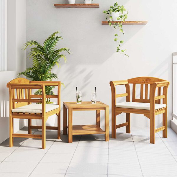 vidaXL バラのベンチ ナチュラル 68.5 x 46 x 82.5 cm ソリッドアカシアウッド