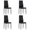vidaXL ダイニングチェア 4点 合成皮革 ブラック