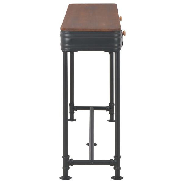 vidaXL コンソールテーブル 引き出し2点付き 120x30x75cm モミ無垢材