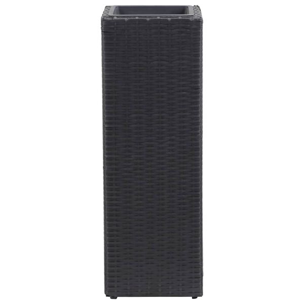 vidaXL ガーデントールプランター 28x28x80 cm ポリラタン製 ブラック