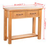 vidaXL コンソールテーブル 引き出し2段付き 83x30x73cm オーク無垢材