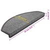 vidaXL 階段マット 15枚 65x24x4 cm ダークグレー 半円形 大