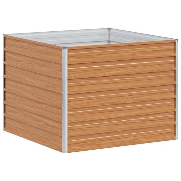 vidaXL ガーデンレイズドベッド 100x100x77 cm 亜鉛メッキ鋼製 シルバー