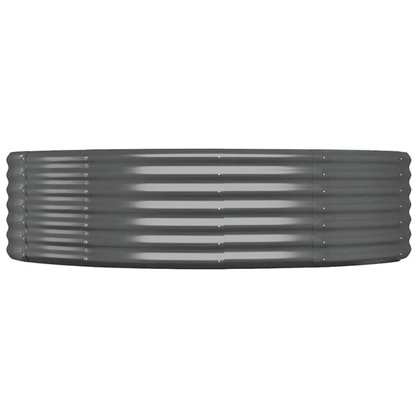 vidaXL ガーデンプランター 亜鉛メッキスチール 140x140x36 cm アントラシート