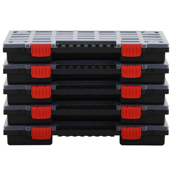vidaXL アソートボックス 5個入り 40x30x5 cm ポリプロピレン