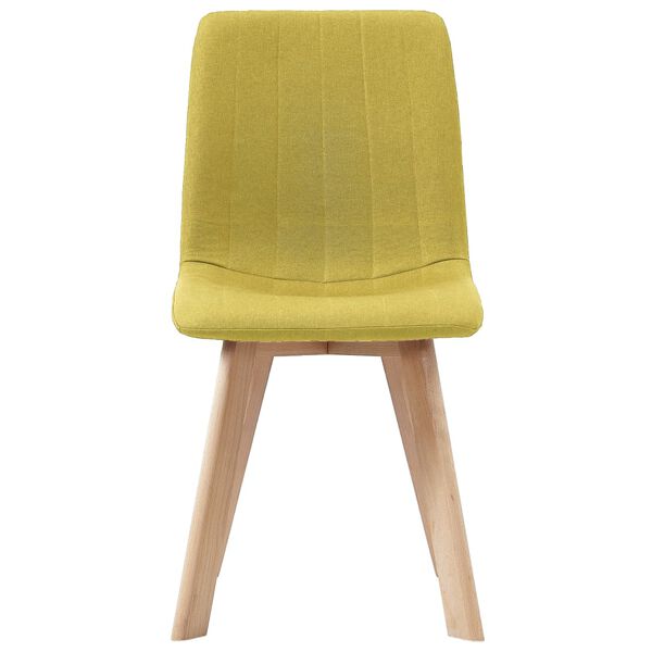 vidaXL ダイニングチェア 4点 布製 イエロー